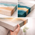 Collage of premium gallery-wrapped canvas with artwork continuing around the edges.