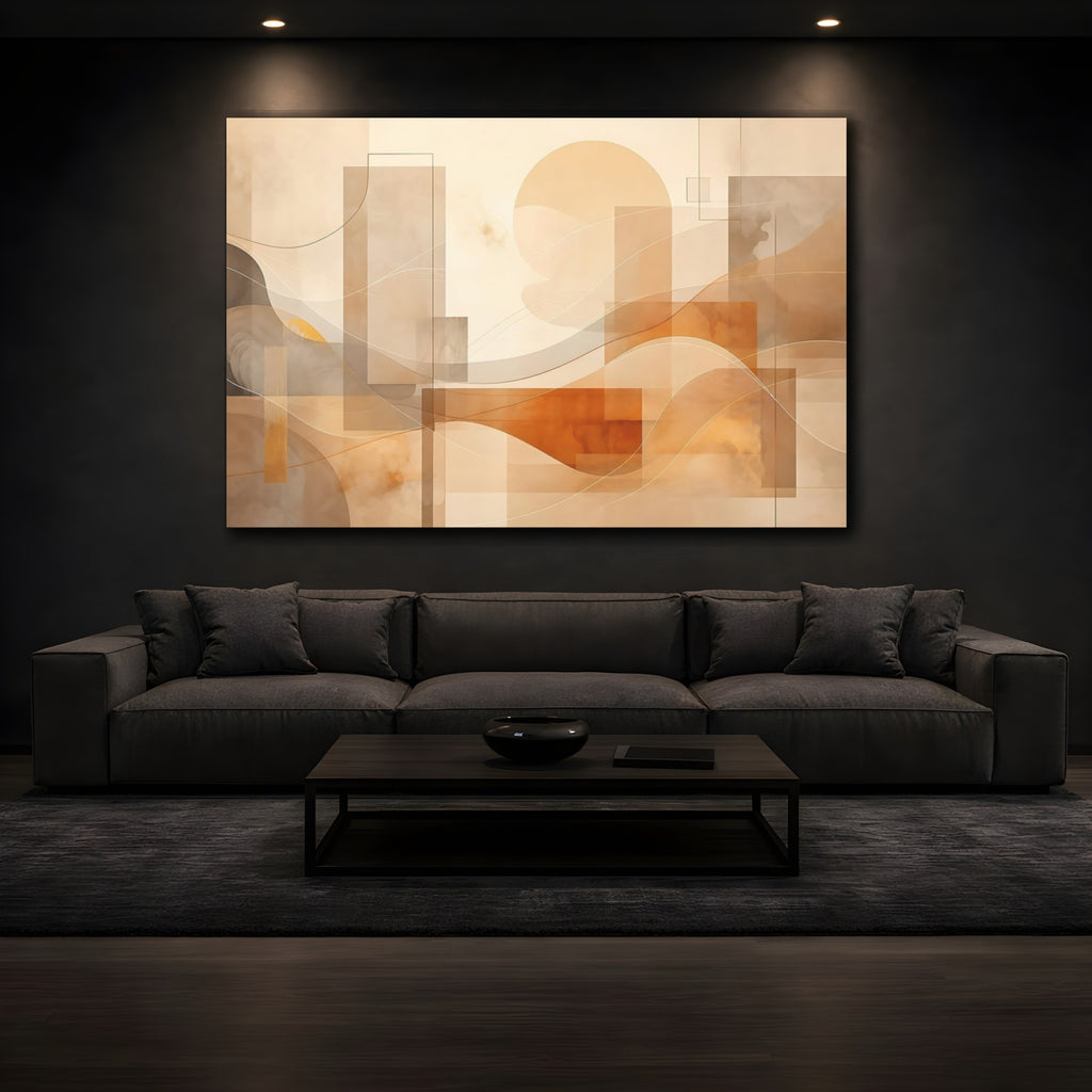Mockup 3. Abstract Abstract Forms Abstract Geometric shown as stretched canvas wall art
