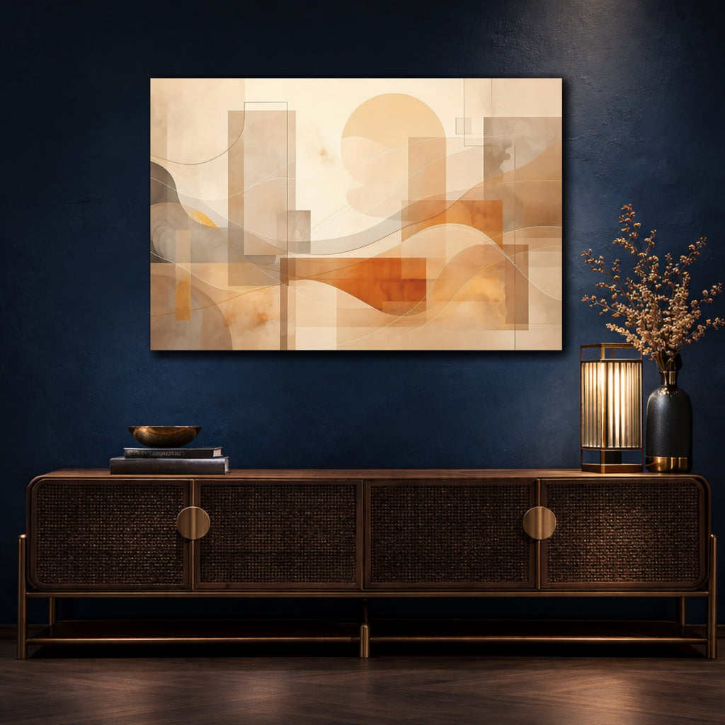 Mockup 4. Abstract Abstract Forms Abstract Geometric shown as stretched canvas wall art