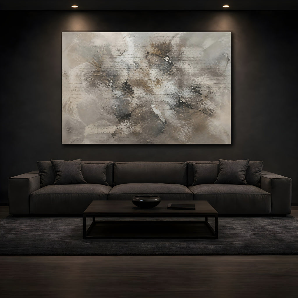 Mockup 3. Abstract Abstract Texture Brown Gray Abstract shown as stretched canvas wall art