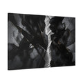 Main Mockup. Abstract Cracked Stone Black And Gold shown as stretched canvas wall art