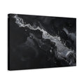 Side Mockup 4. Abstract Abstract Flow Black And Silver shown as stretched canvas wall art