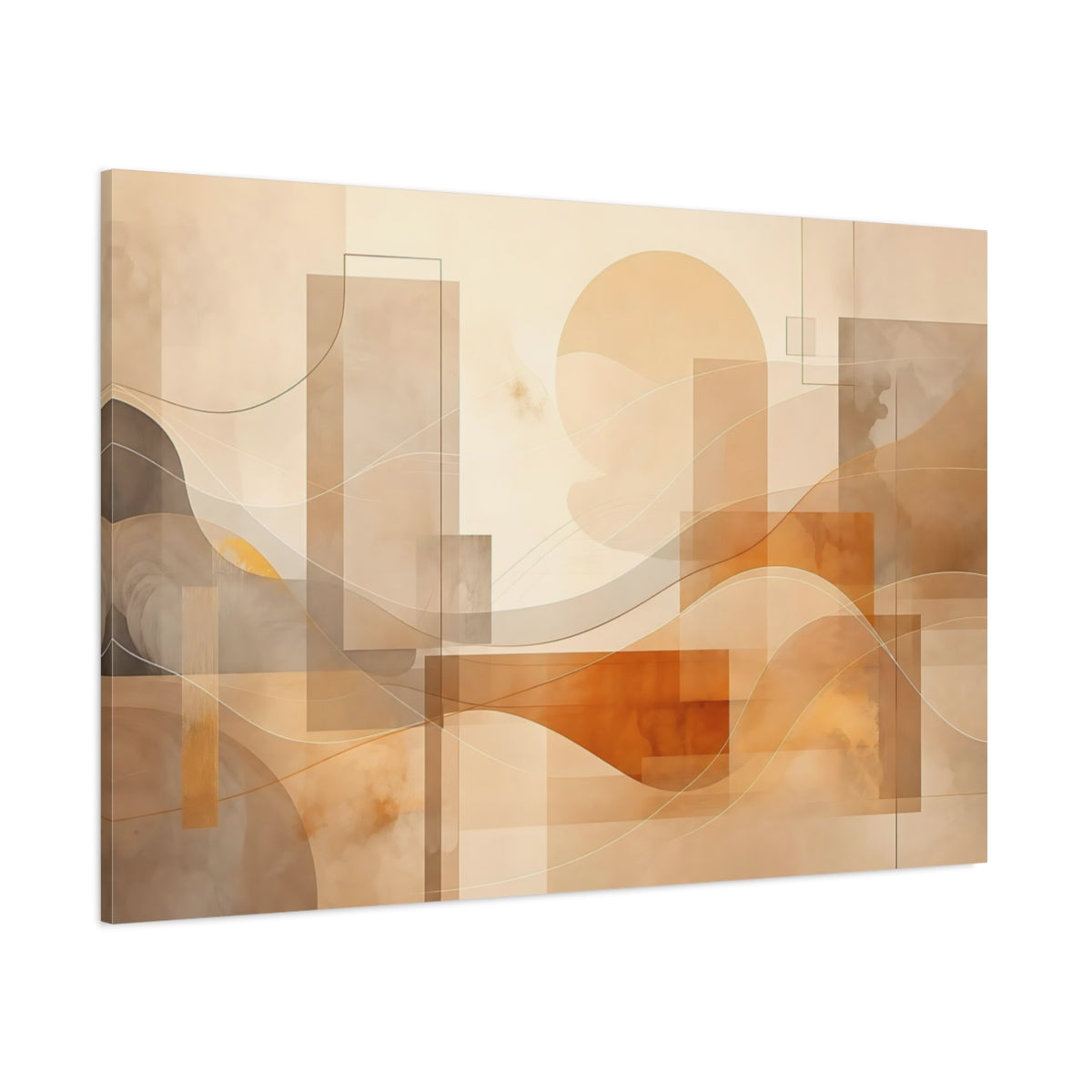 Side Mockup 1. Abstract Abstract Forms Abstract Geometric shown as stretched canvas wall art