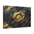 Side Mockup 4. Abstract Kintsugi Pattern Black And Gold shown as stretched canvas wall art