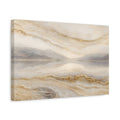 Side Mockup 4. Abstract Abstract Landscape Gold And Beige shown as stretched canvas wall art