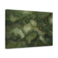 Side Mockup 4. Abstract Marble Texture Green And Gold shown as stretched canvas wall art