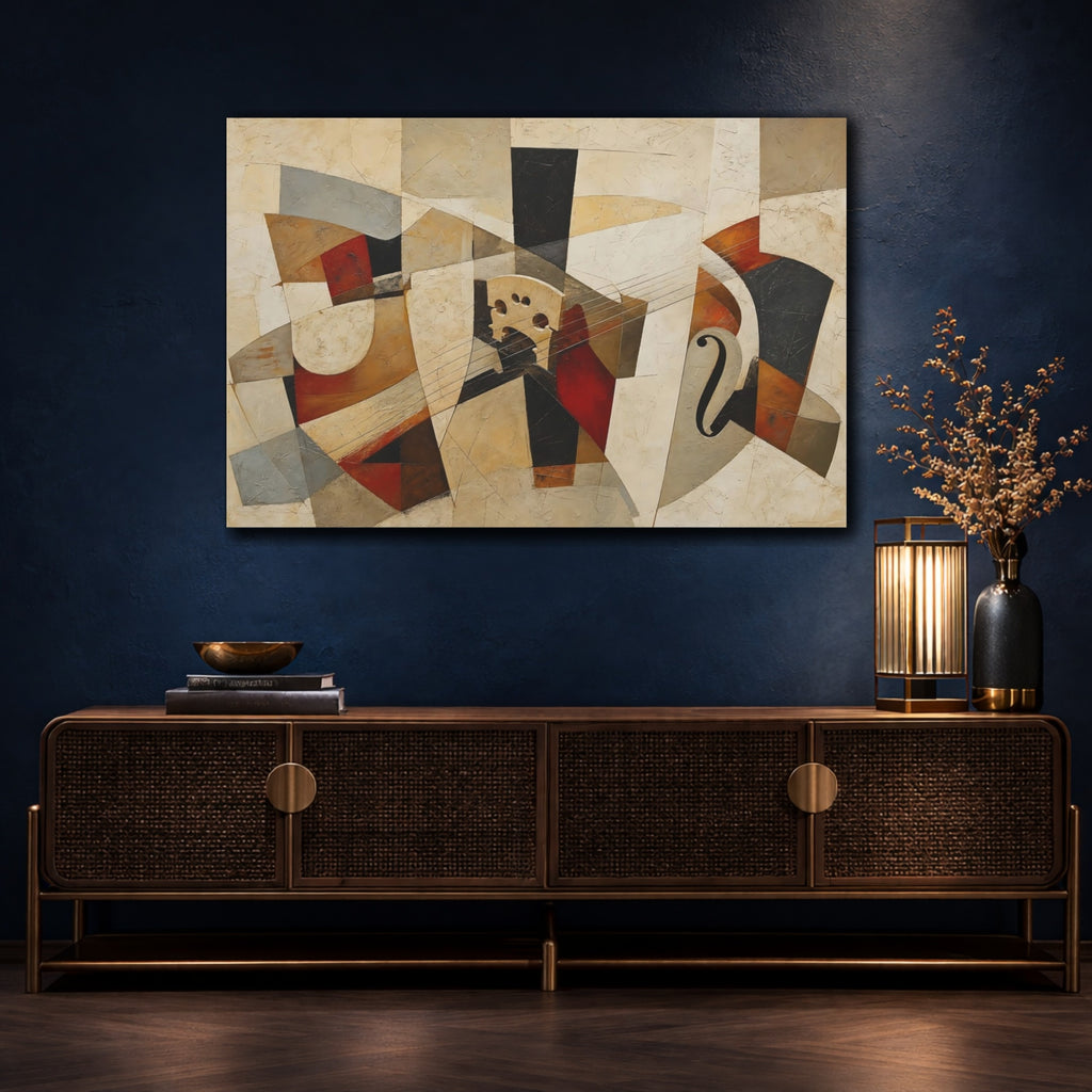 Mockup 4. Abstract Musical Instruments Abstract Music Art shown as stretched canvas wall art