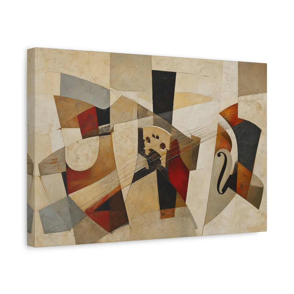 Side Mockup 4. Abstract Musical Instruments Abstract Music Art shown as stretched canvas wall art