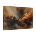 Side Mockup 4. Abstract Abstract Swirl Gold Black Brown shown as stretched canvas wall art