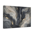 Side Mockup 4. Abstract Violin Grey And Gold shown as stretched canvas wall art