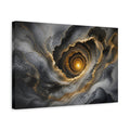 Side Mockup 4. Abstract Abstract Vortex Grey Gold Vortex shown as stretched canvas wall art