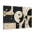 Side Mockup 4. Abstract Yin-Yang Black Cream Abstract shown as stretched canvas wall art