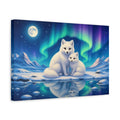 Side Mockup 4. Animals Arctic Foxes Arctic Fox Aurora shown as canvas print