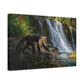 Side Mockup 4. Animals Capuchin Monkey Monkey Waterfall shown as stretched canvas wall art