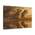 Side Mockup 4. Animals Cheetahs Golden Cheetahs shown as canvas print