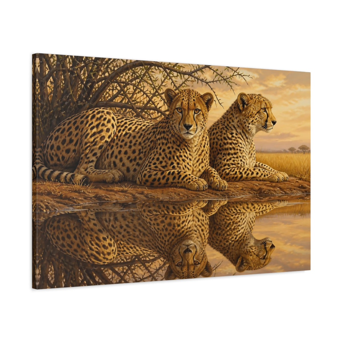 Main Mockup. Animals Cheetahs Golden Cheetahs shown as canvas print