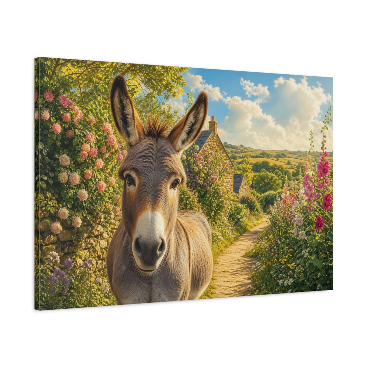 Main Mockup. Animals Donkey Donkey Countryside shown as canvas print