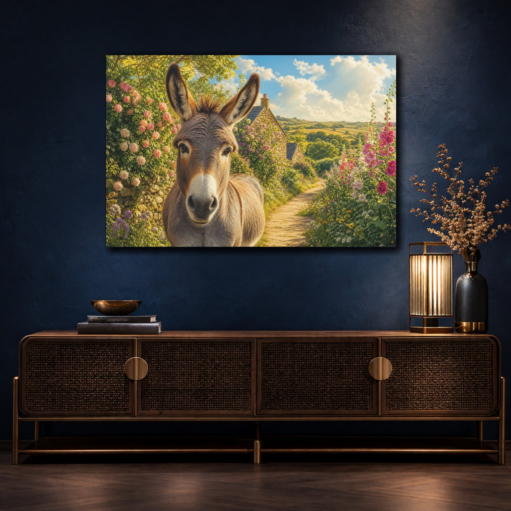Mockup 4. Animals Donkey Donkey Countryside shown as canvas print