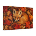 Side Mockup 4. Animals Fox Autumn Fox shown as stretched canvas wall art