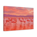 Side Mockup 4. Birds Flamingos Pink Flamingos shown as canvas print