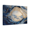 Side Mockup 4. Nature Arctic Landscape Blue And Gold shown as stretched canvas wall art