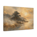 Side Mockup 4. Nature Coastal Landscape Golden Hues shown as stretched canvas wall art