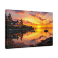 Side Mockup 4. Nature Coastal Sunset Orange And Gold shown as canvas print