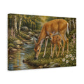 Side Mockup 4. Nature Deer Brown And Green shown as canvas print