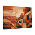 Side Mockup 4. Nature Desert Landscape Orange And Brown shown as stretched canvas wall art