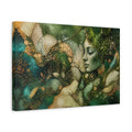 Side Mockup 4. Nature Nature Goddess Green And Gold Goddess shown as stretched canvas wall art