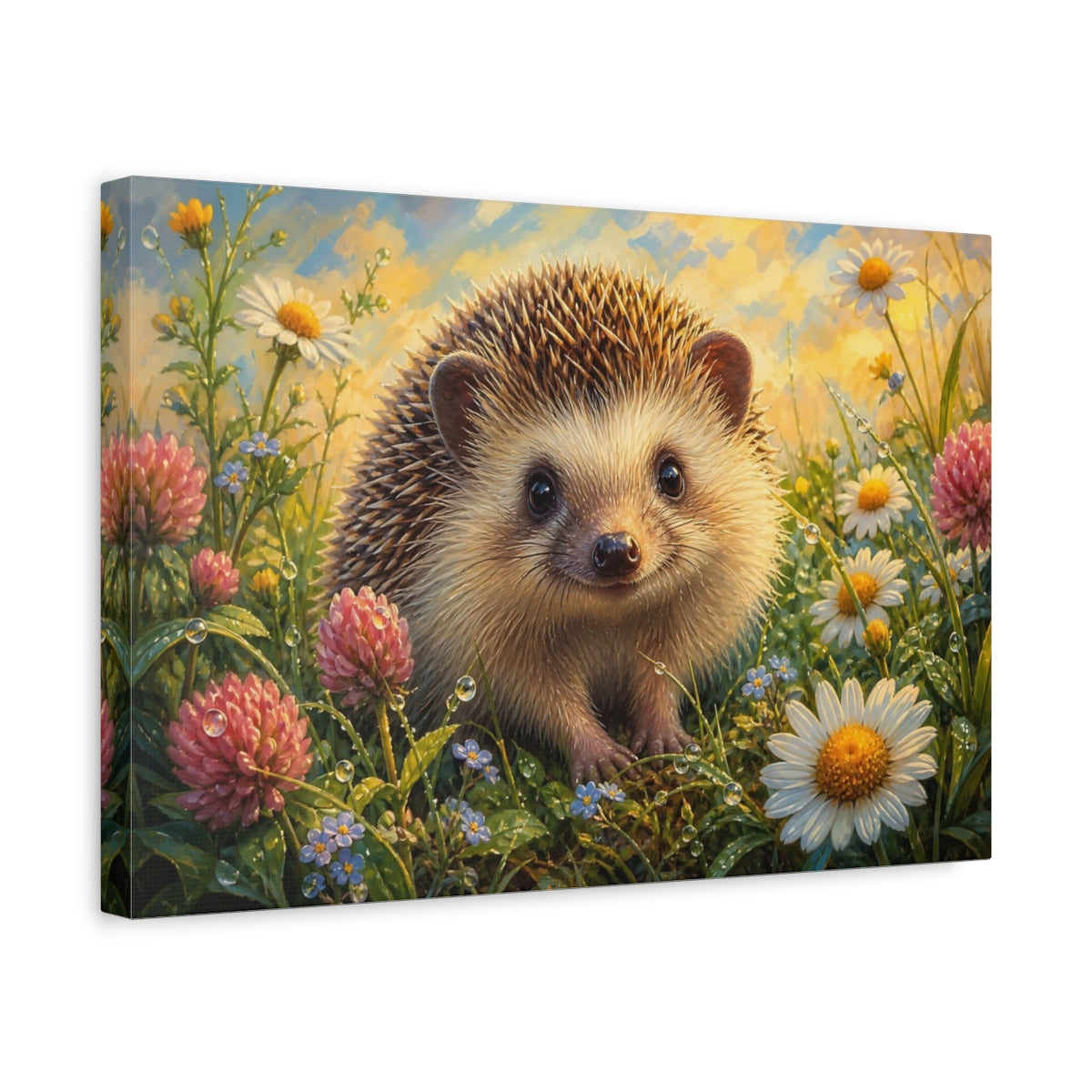 Side Mockup 4. Nature Hedgehog Cute Hedgehog shown as canvas print