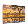 Side Mockup 4. Nature Impala Warm Impala Sunset shown as stretched canvas wall art