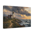 Side Mockup 4. Nature Lighthouse Coastal Lighthouse shown as stretched canvas wall art