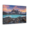 Side Mockup 4. Nature Mountain Lake Turquoise Lake Mountains shown as stretched canvas wall art