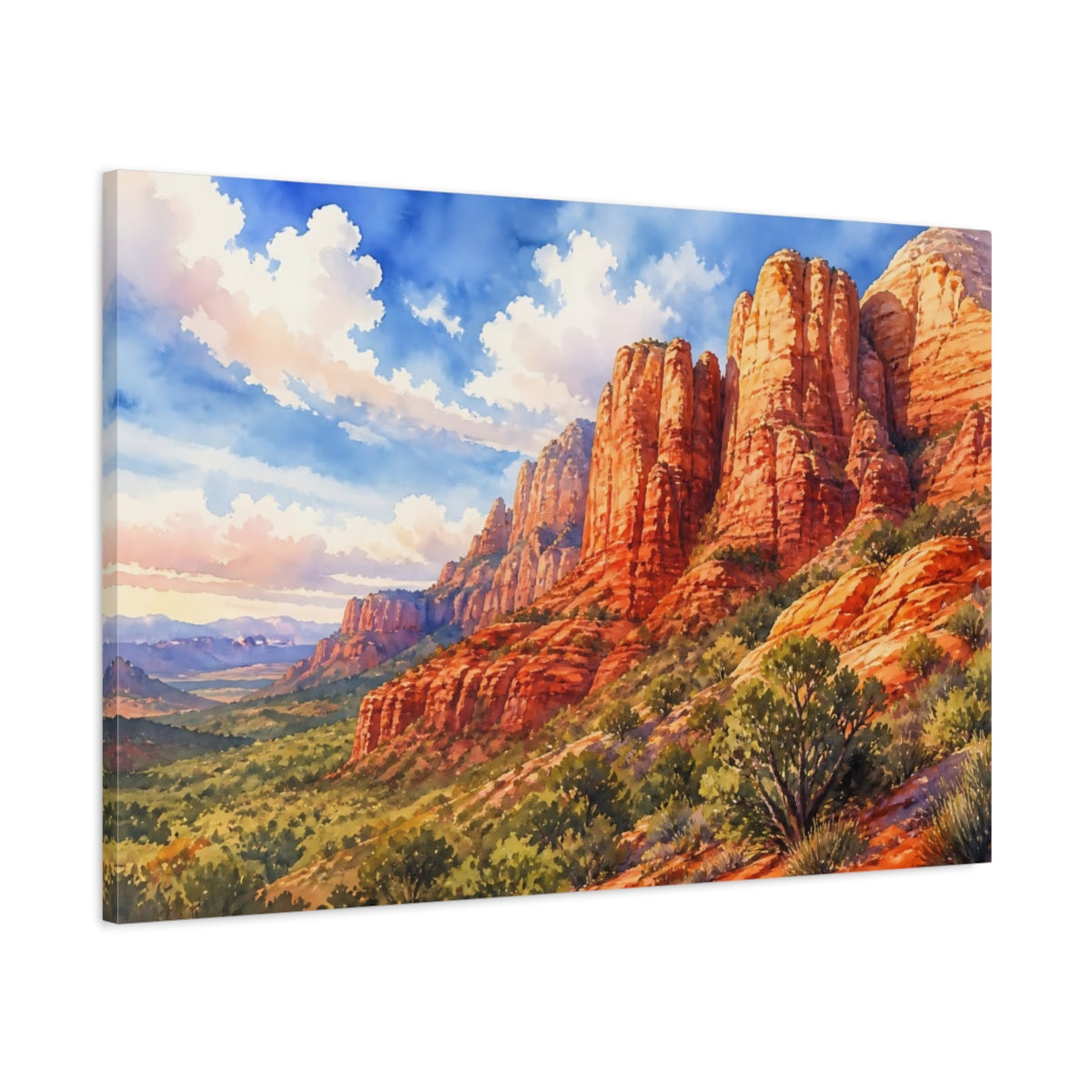Main Mockup. Nature Red Mountains Red Rock Landscape shown as canvas print