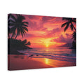 Side Mockup 4. Nature Sunset Beach Tropical Sunset shown as canvas print