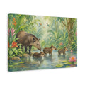 Side Mockup 4. Nature Tapirs Green Jungle Tapir shown as stretched canvas wall art