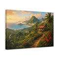 Side Mockup 4. Nature Tropical Landscape Tropical Landscape shown as stretched canvas wall art