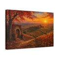 Side Mockup 4. Nature Vineyard Autumn Sunset shown as canvas print