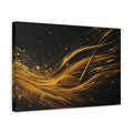 Side Mockup 4. Sports Golf Club Gold And Black shown as stretched canvas wall art